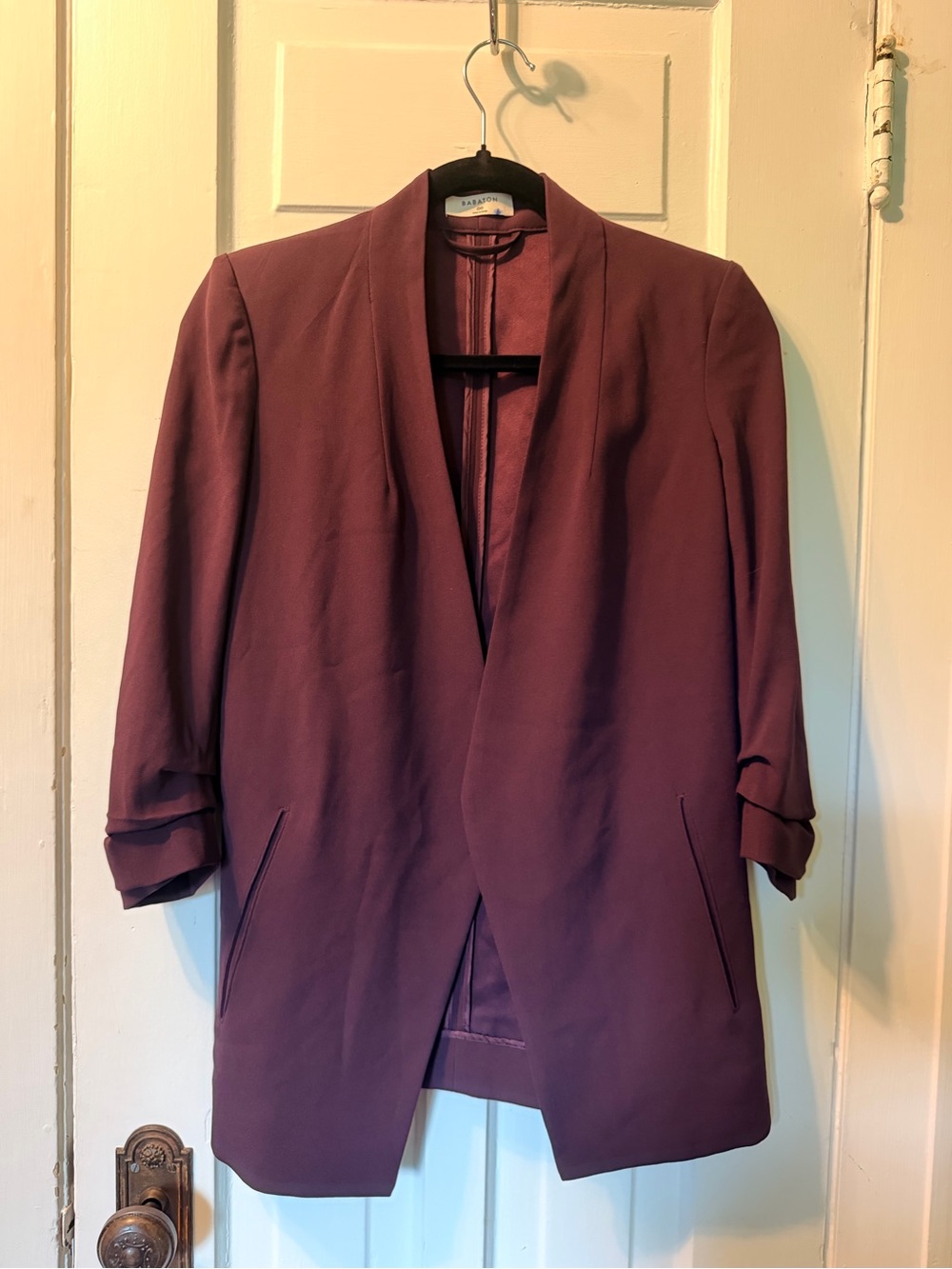 Babaton Open-Front Blazer in Deep Plum size 00 - Picture 2 of 10